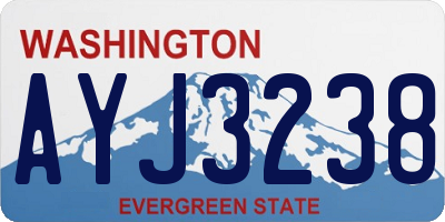 WA license plate AYJ3238