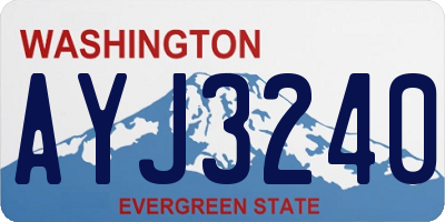 WA license plate AYJ3240