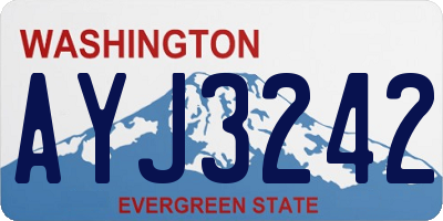 WA license plate AYJ3242