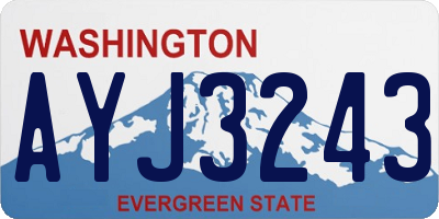 WA license plate AYJ3243