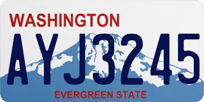 WA license plate AYJ3245