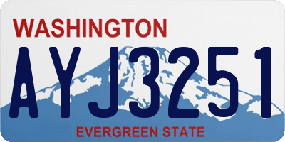 WA license plate AYJ3251