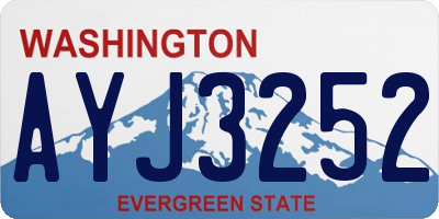 WA license plate AYJ3252