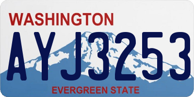 WA license plate AYJ3253