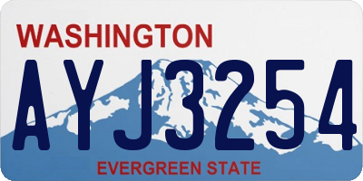 WA license plate AYJ3254