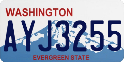 WA license plate AYJ3255