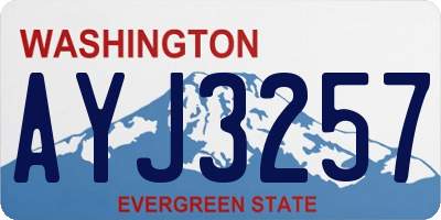 WA license plate AYJ3257