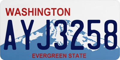 WA license plate AYJ3258