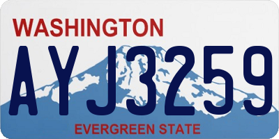 WA license plate AYJ3259