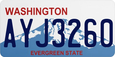 WA license plate AYJ3260