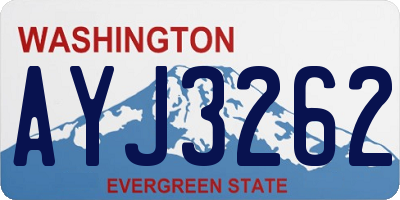 WA license plate AYJ3262