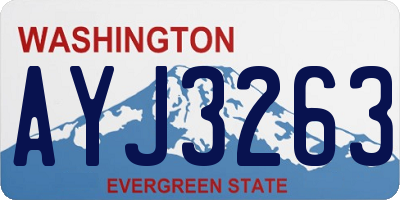 WA license plate AYJ3263