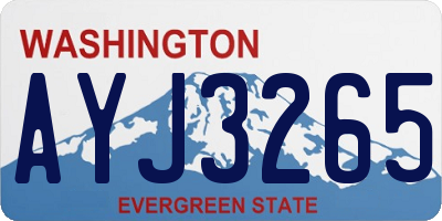 WA license plate AYJ3265