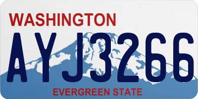 WA license plate AYJ3266