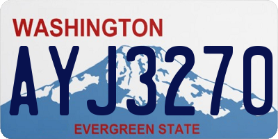 WA license plate AYJ3270