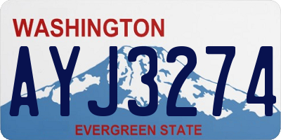 WA license plate AYJ3274