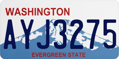 WA license plate AYJ3275