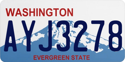 WA license plate AYJ3278