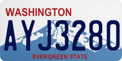 WA license plate AYJ3280
