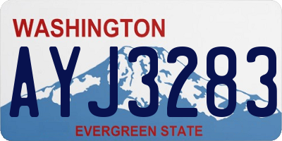 WA license plate AYJ3283