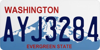 WA license plate AYJ3284