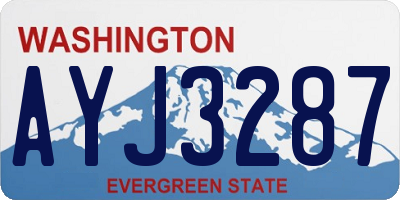 WA license plate AYJ3287