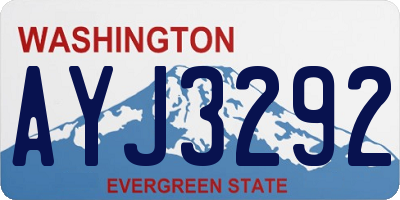 WA license plate AYJ3292