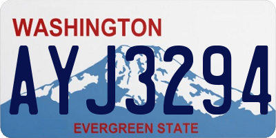 WA license plate AYJ3294
