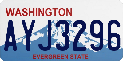 WA license plate AYJ3296