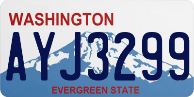 WA license plate AYJ3299