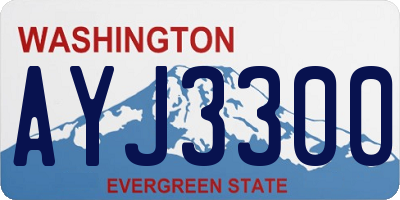 WA license plate AYJ3300