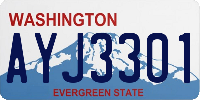 WA license plate AYJ3301