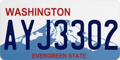 WA license plate AYJ3302
