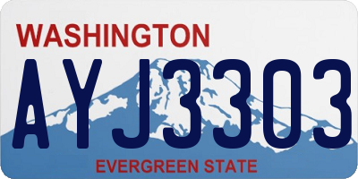 WA license plate AYJ3303