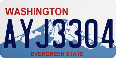 WA license plate AYJ3304