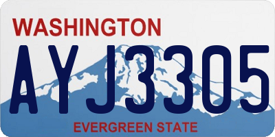 WA license plate AYJ3305