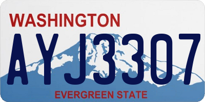 WA license plate AYJ3307
