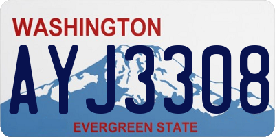 WA license plate AYJ3308