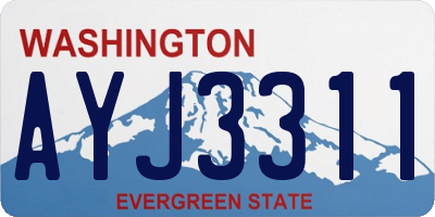 WA license plate AYJ3311