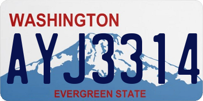 WA license plate AYJ3314