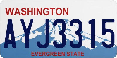 WA license plate AYJ3315