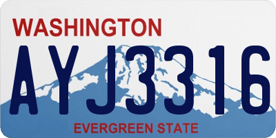WA license plate AYJ3316