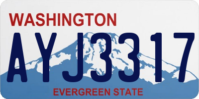 WA license plate AYJ3317