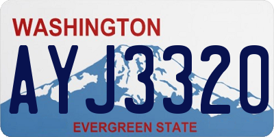 WA license plate AYJ3320