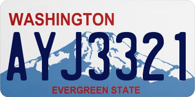 WA license plate AYJ3321