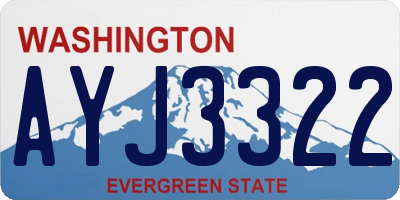 WA license plate AYJ3322