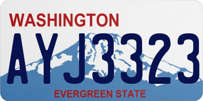 WA license plate AYJ3323