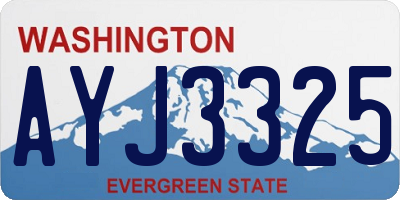 WA license plate AYJ3325