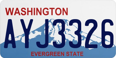 WA license plate AYJ3326