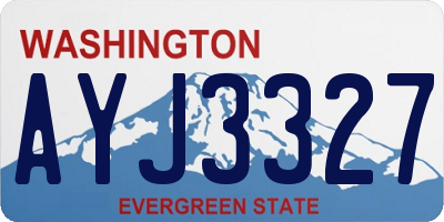 WA license plate AYJ3327